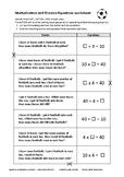 Equations - match word story (Multiplication and Division)