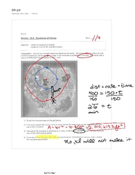 Preview of Equations of Circles Fornite Activity Answer Key