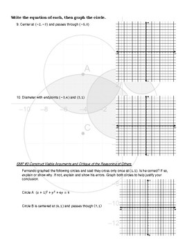 Equations Of Circles Worksheet - Promotiontablecovers