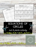Equations of Circles cut and paste activity