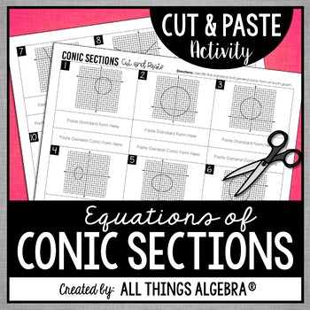 Preview of Equations of Conic Sections (Circles, Ellipses, Hyperbolas, Parabolas) Activity