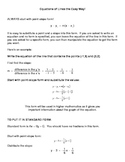 Algebra:  Equations of Lines the Easy Way!