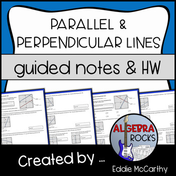 Preview of Equations of Parallel and Perpendicular Lines - Guided Notes and Homework