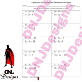Equations of Parallel and Perpendicular Lines Printable/Ha