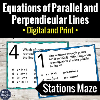 Preview of Equations of Parallel and Perpendicular Lines Activity