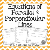 Equations of Parallel and Perpendicular Lines Task Cards