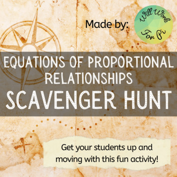 Preview of Equations of Proportional Relationships Scavenger Hunt