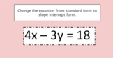 Equations to Slope - Intercept Form with Answer Key