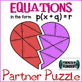 Equations with Distributing Partner Mini-Puzzles Valentine