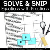 Equations with Fractions Solve and Snip Interactive Word Problems
