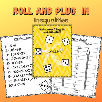 Preview of Inequality Equations Worksheet | 5th/6th Grade Math Game