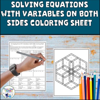 Preview of Solving Equations with Variables on Both Sides Coloring Sheet