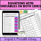 Equations with Variables on Both Sides Digital Activity | 