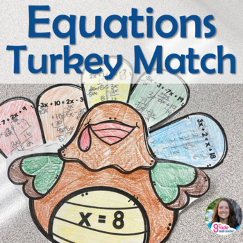 Preview of Equations with Variables on Both Sides Thanksgiving Turkey Activity
