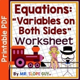 Equations with Variables on Both Sides Worksheet or Assessment