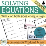 Equations with x on Both Sides Customizable Mystery PRINT/