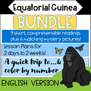Preview of Equatorial Guinea Country Study ENGLISH VERSION Reading & Color By Number BUNDLE