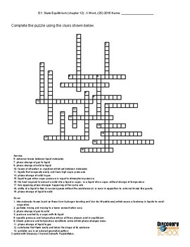Preview of Equilibrium Crossword + Crash Course Video Guide; EDITABLE, *Key Included* w/pdf