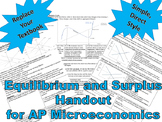 Equilibrium and Surplus - AP microeconomics handout
