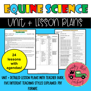 Preview of Equine Science Lesson Plans