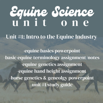 Preview of Equine Science Unit 1 | ENTIRE INTRO TO THE EQUINE INDUSTRY UNIT