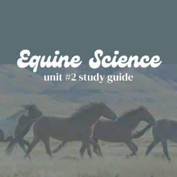 Preview of Equine Science Unit 2 STUDY GUIDE | History & Evolution of the Horse