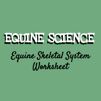 Preview of Equine Science Worksheet: Exploring the Equine Skeletal System