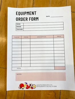 Preview of Equipment Order Form - Medically Excused Alternative Assignment