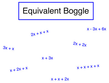 Preview of Equivalent expressions review game