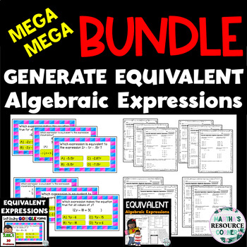 Equivalent Algebraic Expressions Test Prep Bundle By Martha S Resource Corner