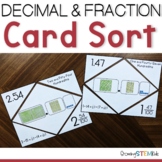 Equivalent Decimals & Fractions Sorting Task Cards
