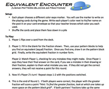 Preview of Equivalent Encounter: Game for Finding Fraction Equivalence Using Pattern Blocks