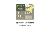Equivalent Expressions ACT Prep Problems