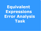 Equivalent Expressions Error Analysis Task
