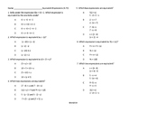 Equivalent Expressions Multiple Choice