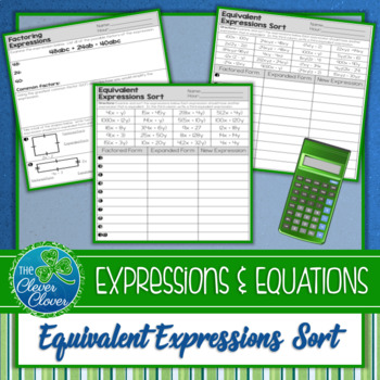 Preview of Factoring Expressions Sort
