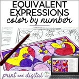Equivalent Expressions Valentine's Day Math Color by Numbe