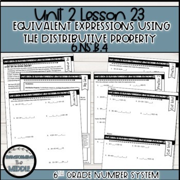 Preview of Equivalent Expressions and the Distributive Property | 6th Grade Math | Freebie