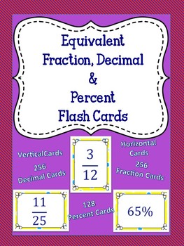 Preview of Fraction Decimal & Percent Flash Cards