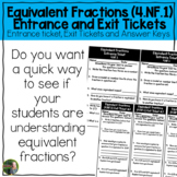 Equivalent Fraction Entrance and Exit Tickets