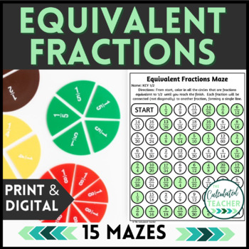 Preview of Equivalent Fractions Maze Bundle - Comparing Fractions in Numeral and Model Form