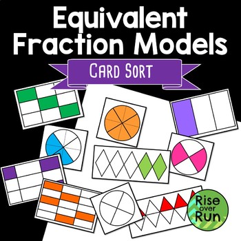 Equivalent Fractions Card Sort with Models by Rise over Run | TpT