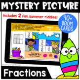 Equivalent Fraction Mystery Riddle BOOM Cards™ (Summer Edition)