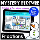 Equivalent Fraction Mystery Riddle BOOM Cards™ (Winter Edition)