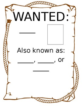 Preview of Equivalent Fraction Wanted Poster