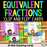 Equivalent Fractions Task Cards - Hands On Activity for 3r