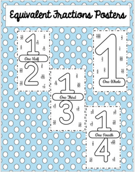 Preview of Equivalent Fractions Posters with Examples