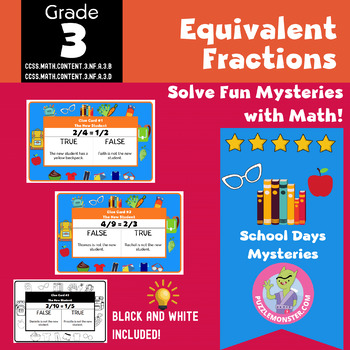 Preview of Fall Math Activities - 3rd Grade Equivalent Fractions