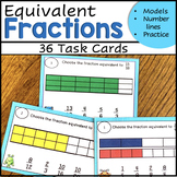 Equivalent Fractions Poster Task Cards and Worksheets