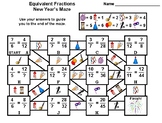 Equivalent Fractions Activity: New Year's Math Maze